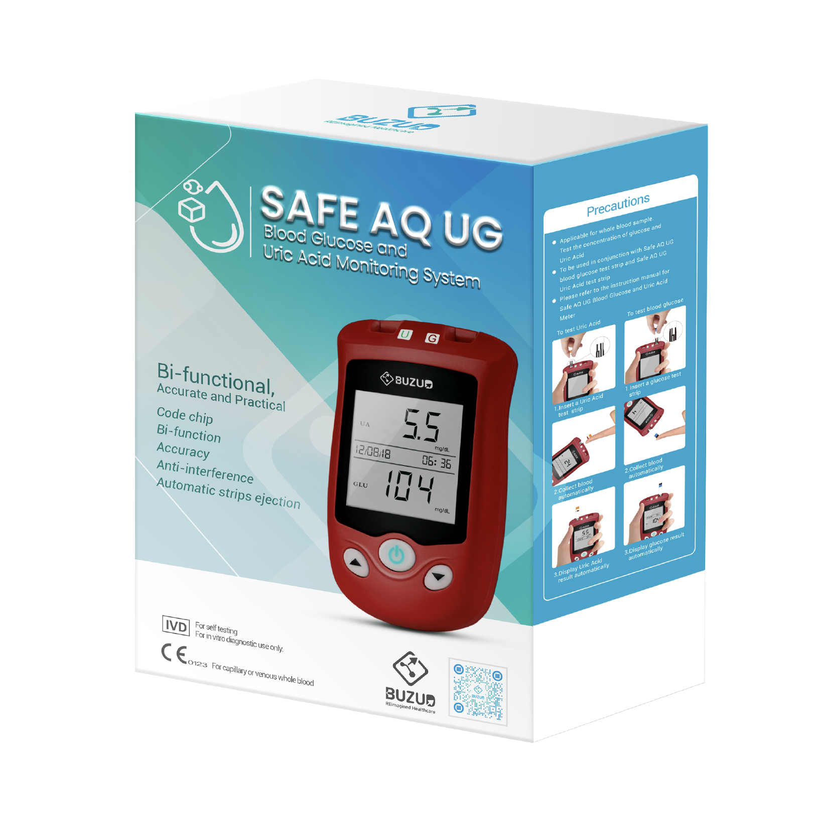 Safe AQ UG Blood Glucose And Uric Acid Monitoring System BUZUD Singapore