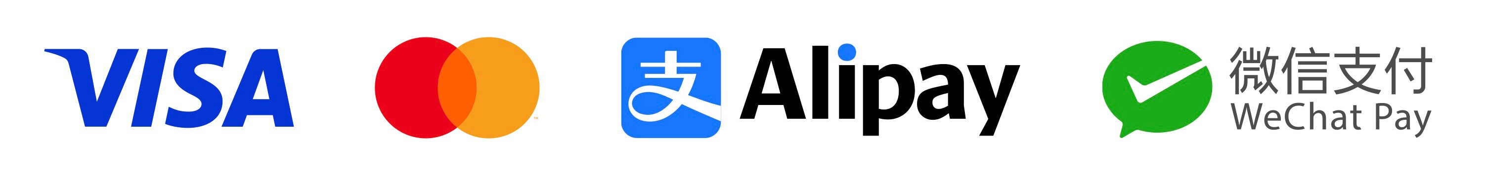 Visa/ Mastercard / Alipay / WechatPay