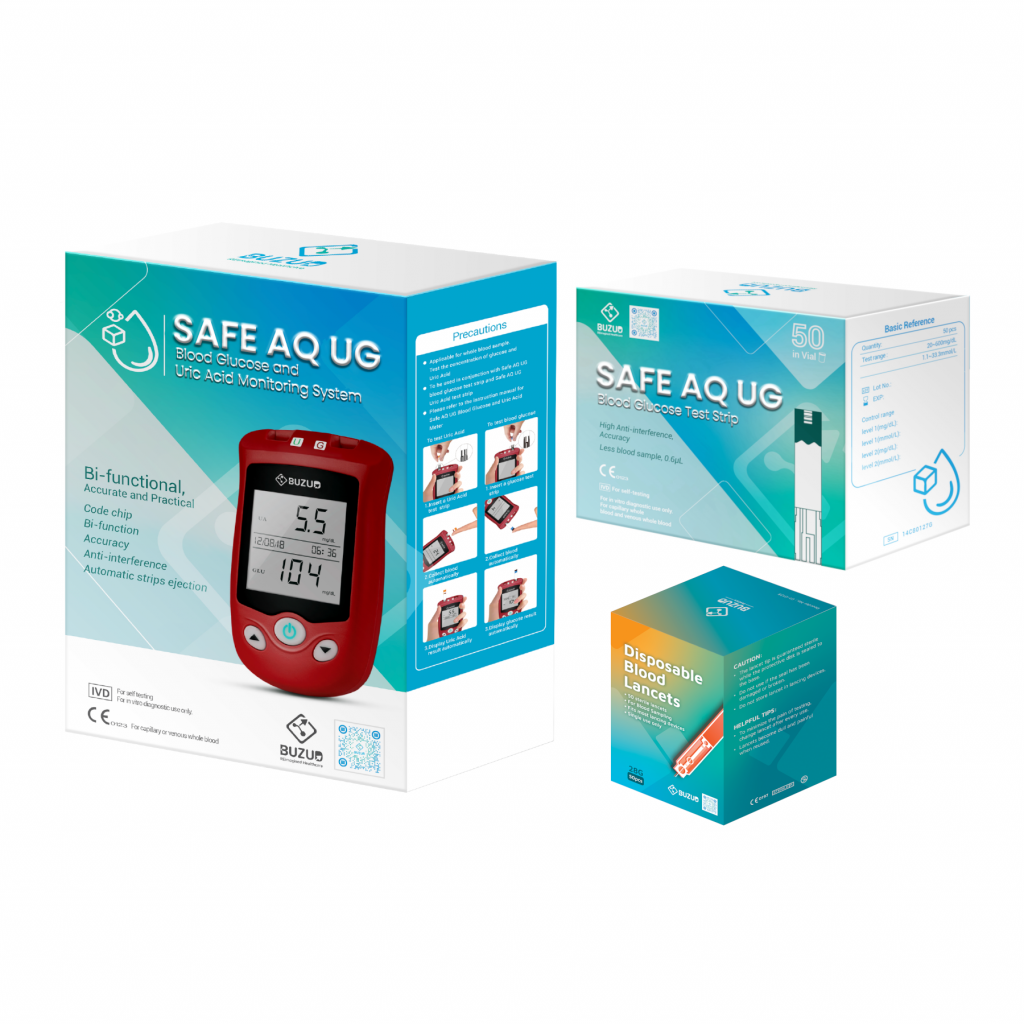 Safe AQ UG Blood Glucose and Uric Acid Monitoring System – BUZUD Singapore