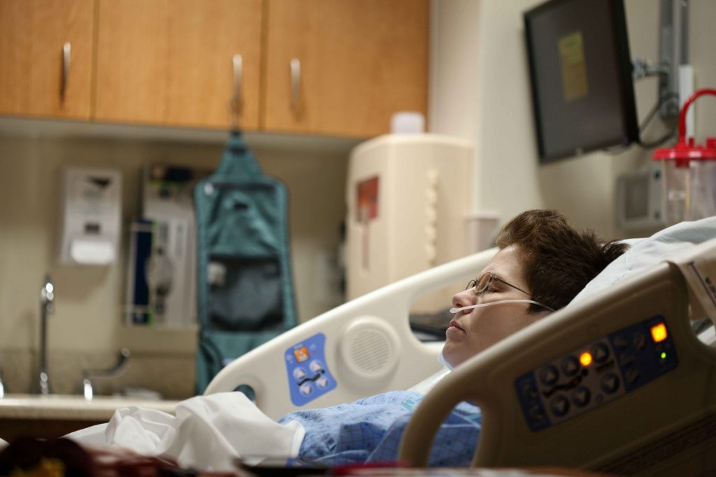 Child in hospital bed