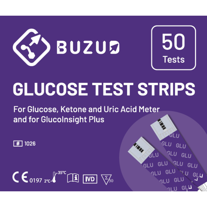 GlucoInsight plus glucose test strip square